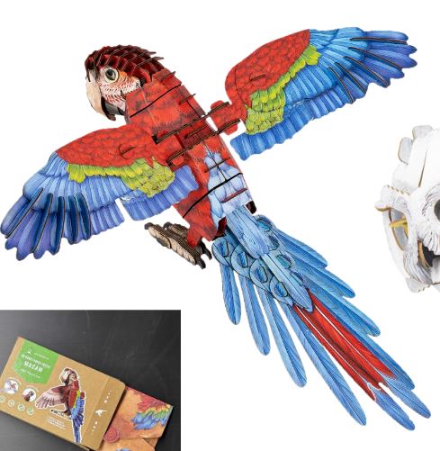 Macaw 3D Kraft Paper Puzzle