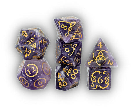 Level Up Dice - Draconic - Amethyst (7ct Polyhedral Set)