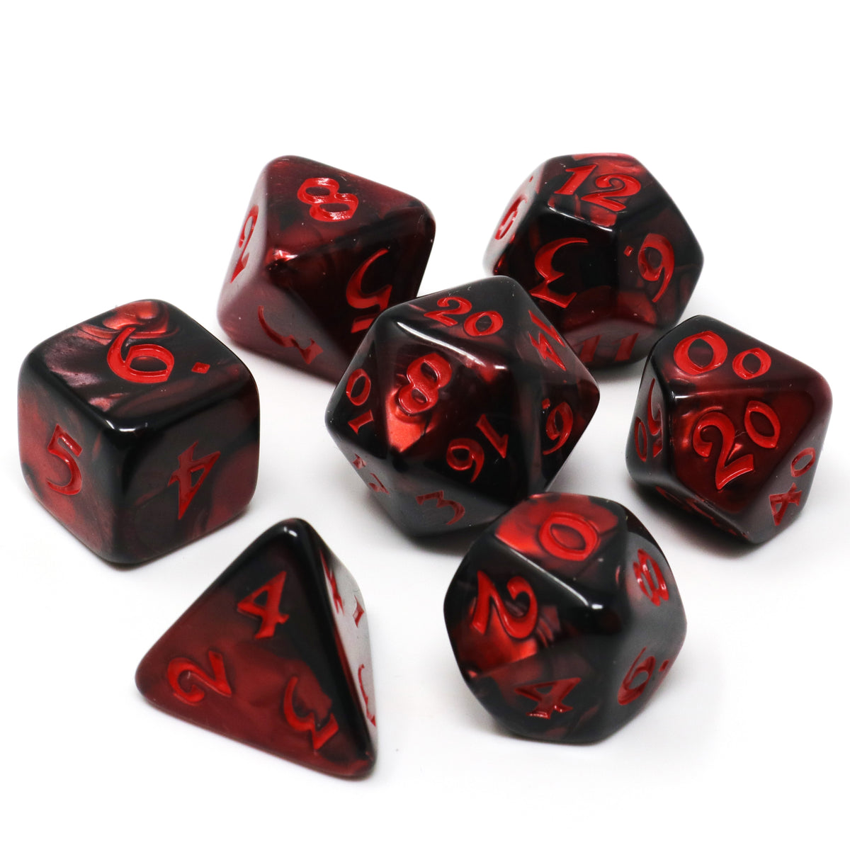 7 Piece RPG Set - Elessia Kybr - Inquisitor with Red