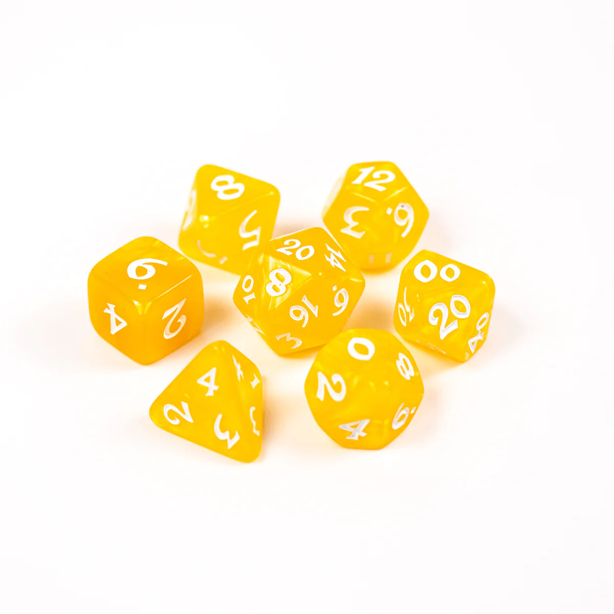 7pc RPG set - Elessia Essentials - Yellow with White