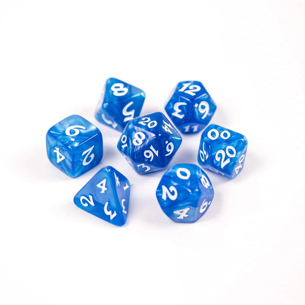 7pc RPG set - Elessia Essentials - Blue with White