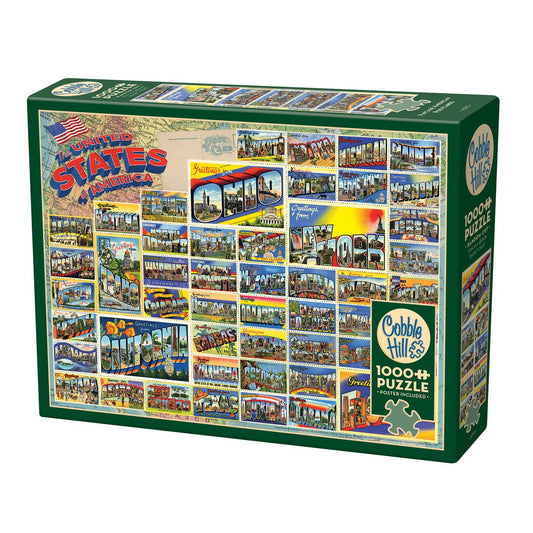 Vintage American Postcards 1000pc Puzzle