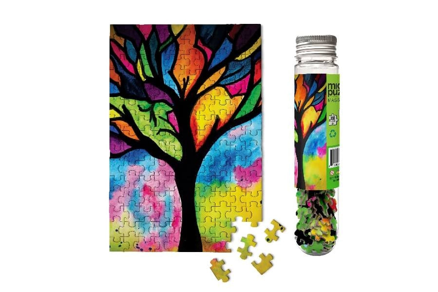 Stained Glass Tree Micropuzzle - Mini Jigsaw Puzzle