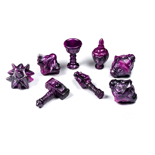 PolyHero Cleric 8 Dice Set Vile Violet