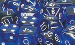 D6 -- 16Mm Translucent Dice, Blue/White; 12Ct - Boardlandia