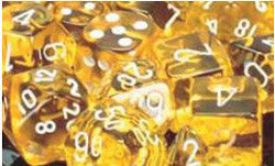 D6 -- 12Mm Translucent Dice, Yellow/White; 36Ct - Boardlandia