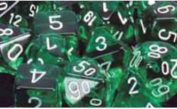 D6 -- 12Mm Translucent Dice, Green/White; 36Ct - Boardlandia