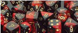 7 Die Set - Gemini Black-Red With Gold - Boardlandia