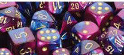 D6 -- 12Mm Gemini Dice, Blue-Purple/Gold; 36Ct - Boardlandia