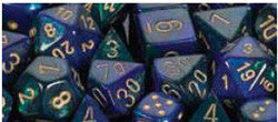 D6 -- 12Mm Gemini Dice, Blue-Green/Gold; 36Ct - Boardlandia