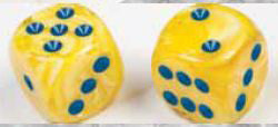 D10 Vortex Dice, Yellow/Blue, 10Ct - Boardlandia