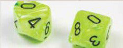 D6 -- 16Mm Vortex Dice, Bright Green/Black, 12Ct - Boardlandia