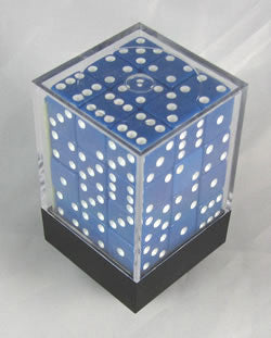 Square Cornered Dice D6 12Mm Blue/White - Boardlandia