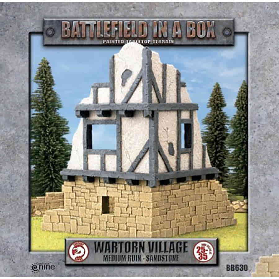 Battlefield In a Box: Wartorn Village: Sandstone Medium Ruin